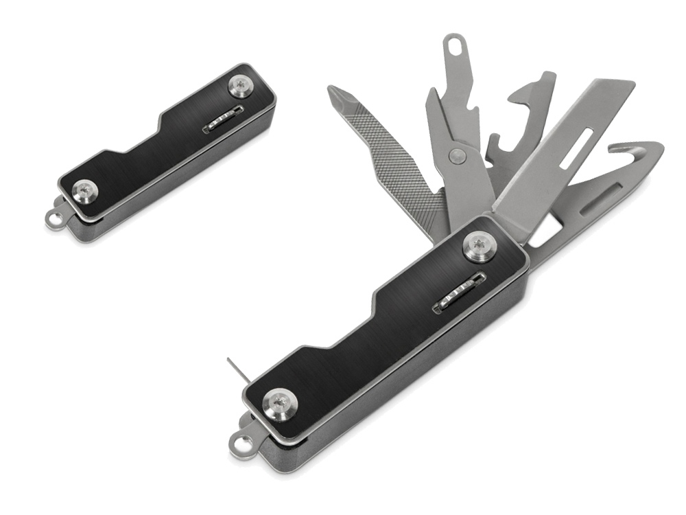 Мультитул-складной Canto 10-в-1 с защитным фиксатором, серебристый/черный-0