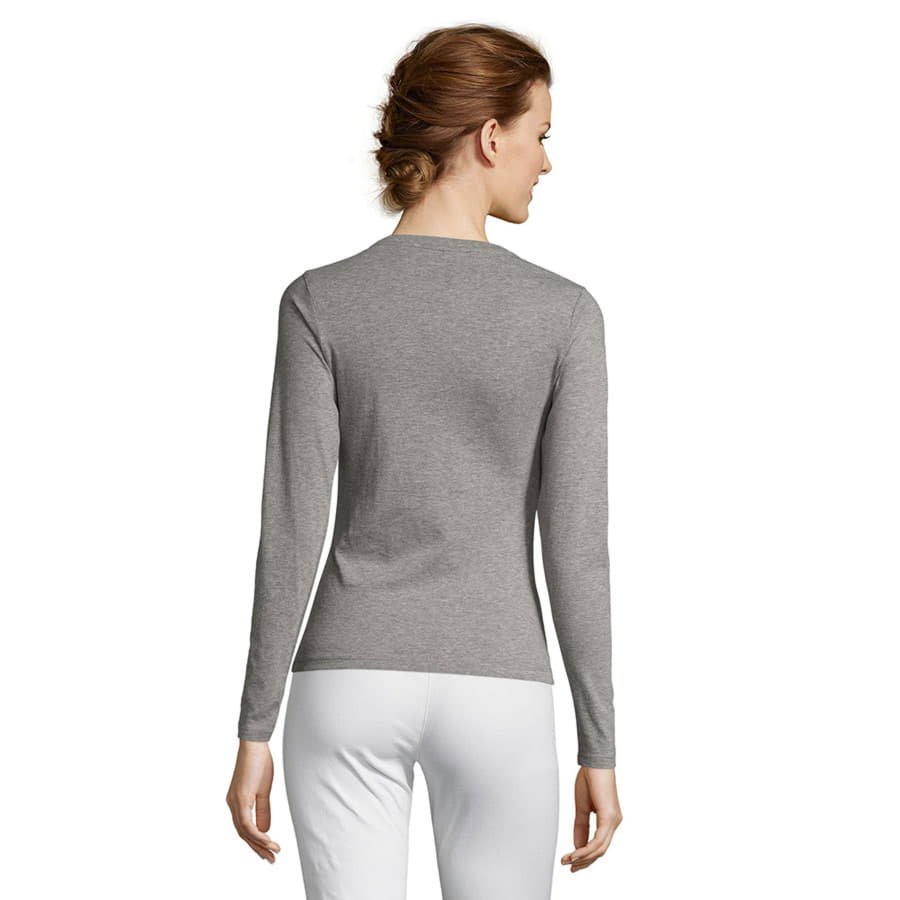 Футболка женская с длинным рукавом MAJESTIC, серый меланж-4