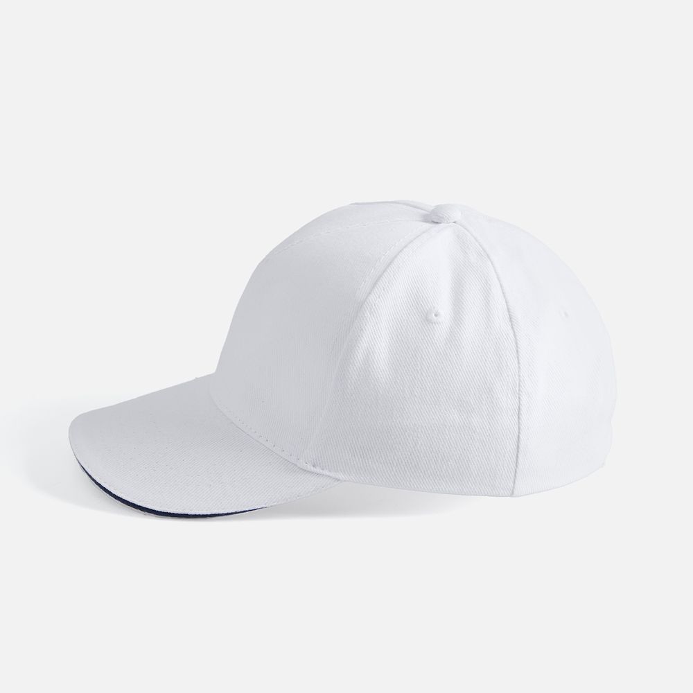 Бейсболка Long Beach, белая с темно-синим-4