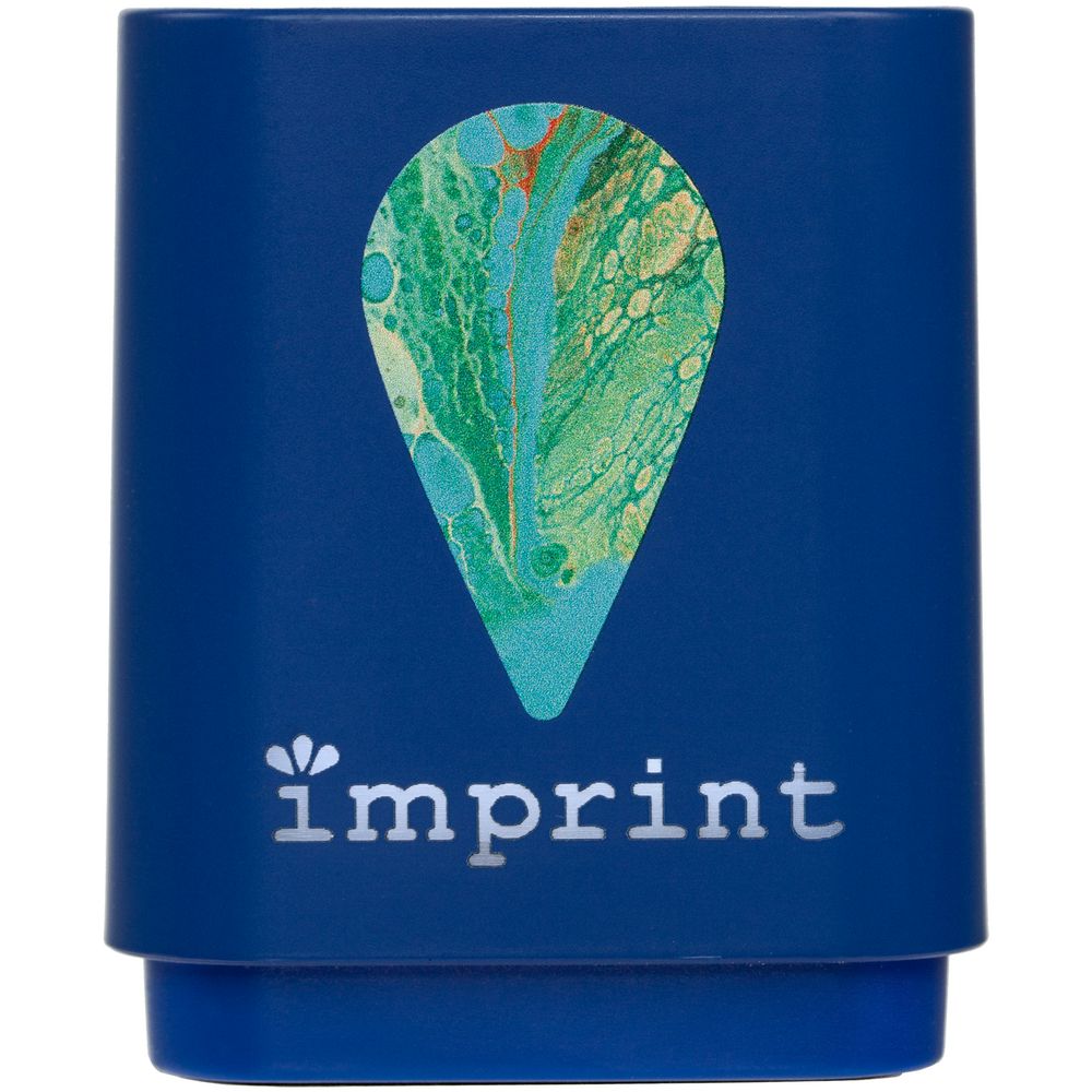 Беспроводная колонка с подсветкой гравировки Glim, синяя-4