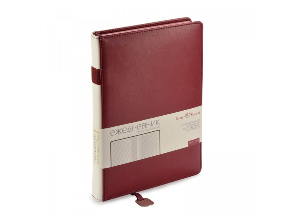 Ежедневник А5 недатированный Polo, бордовый-1