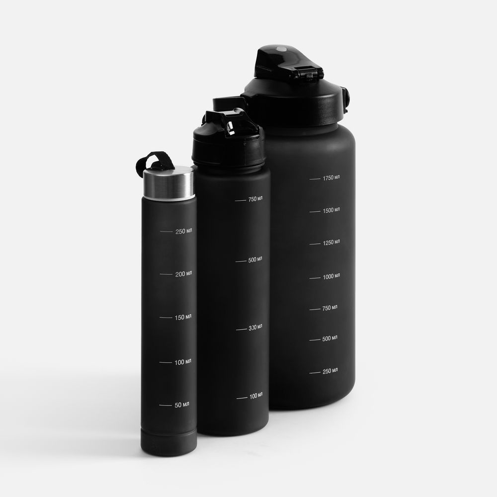 Набор спортивных бутылок Aquapack, черный-2