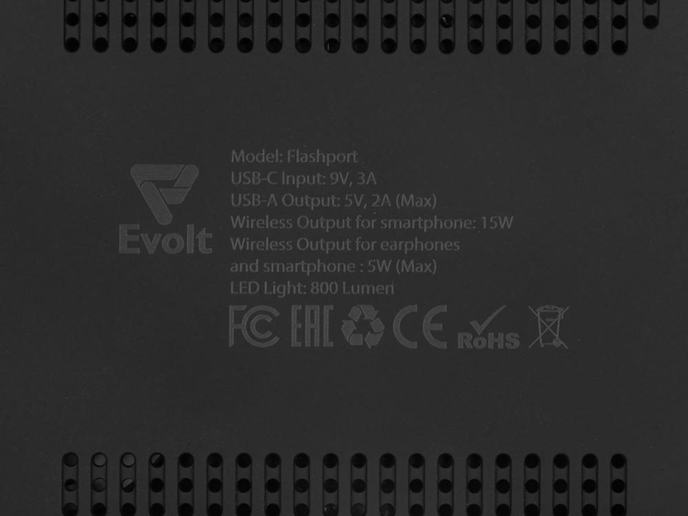 Складная зарядная станция с беспроводной зарядкой Flashport, 15 Вт, черный-11
