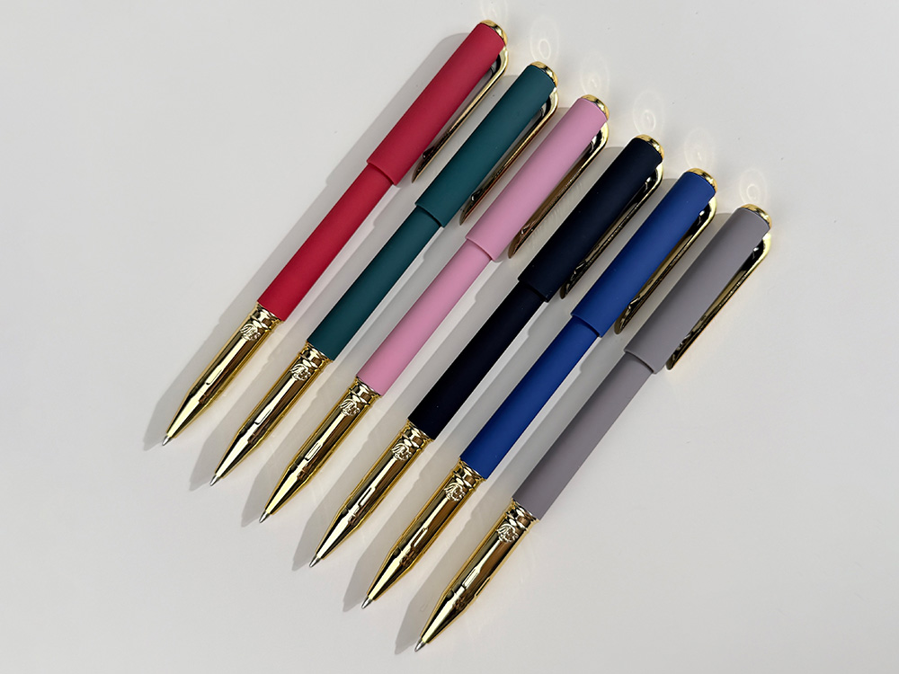 Ручка пластиковая шариковая Parliament, 0,7 мм, синие чернила, розовый/золотистый-5