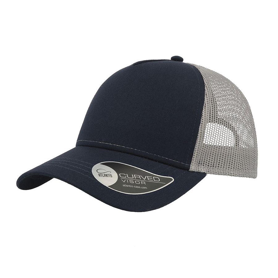 Бейсболка RAPPER COTTON, 5 клиньев, пластиковая застежка, темно-синий, серый-0