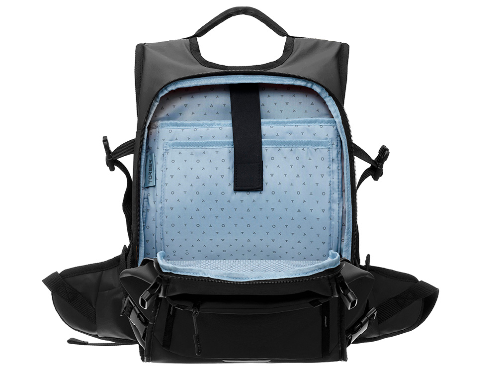 Рюкзак TORBER Mobi, черный, полиэстер 900D с PU покрытием, 45 х 32 х 20 см-4