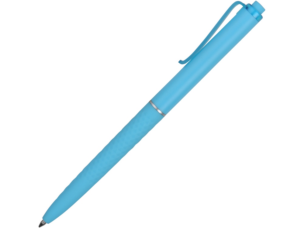 Ручка пластиковая soft-touch шариковая Plane, голубой-2