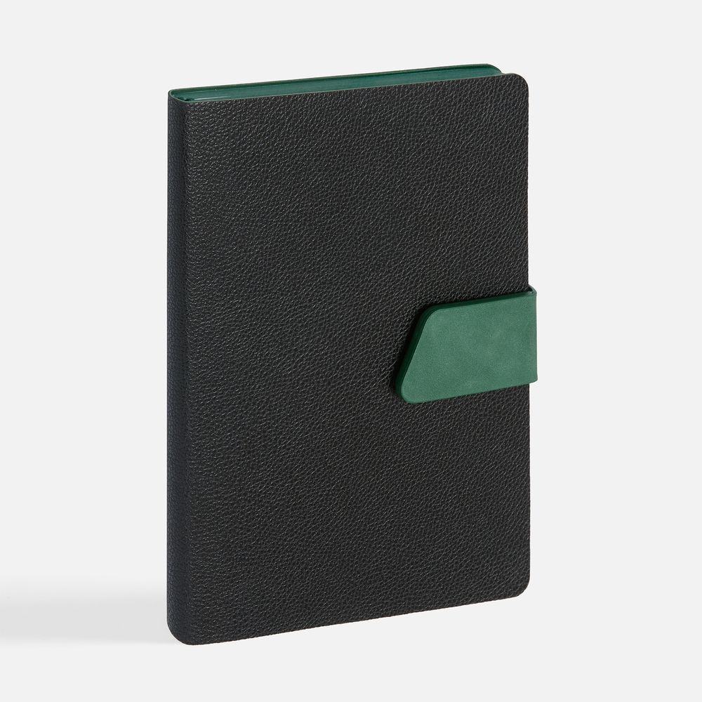 Ежедневник Boom, недатированный, черный с зеленым-1