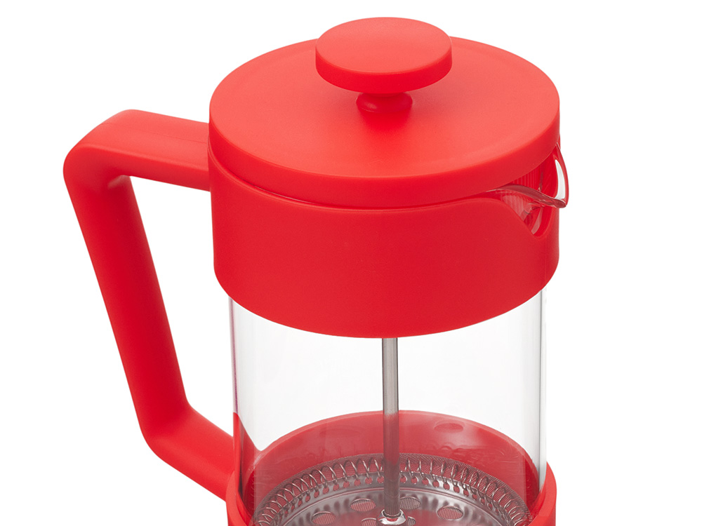Пластиковый френч-пресс Intense, 600мл, красный-7