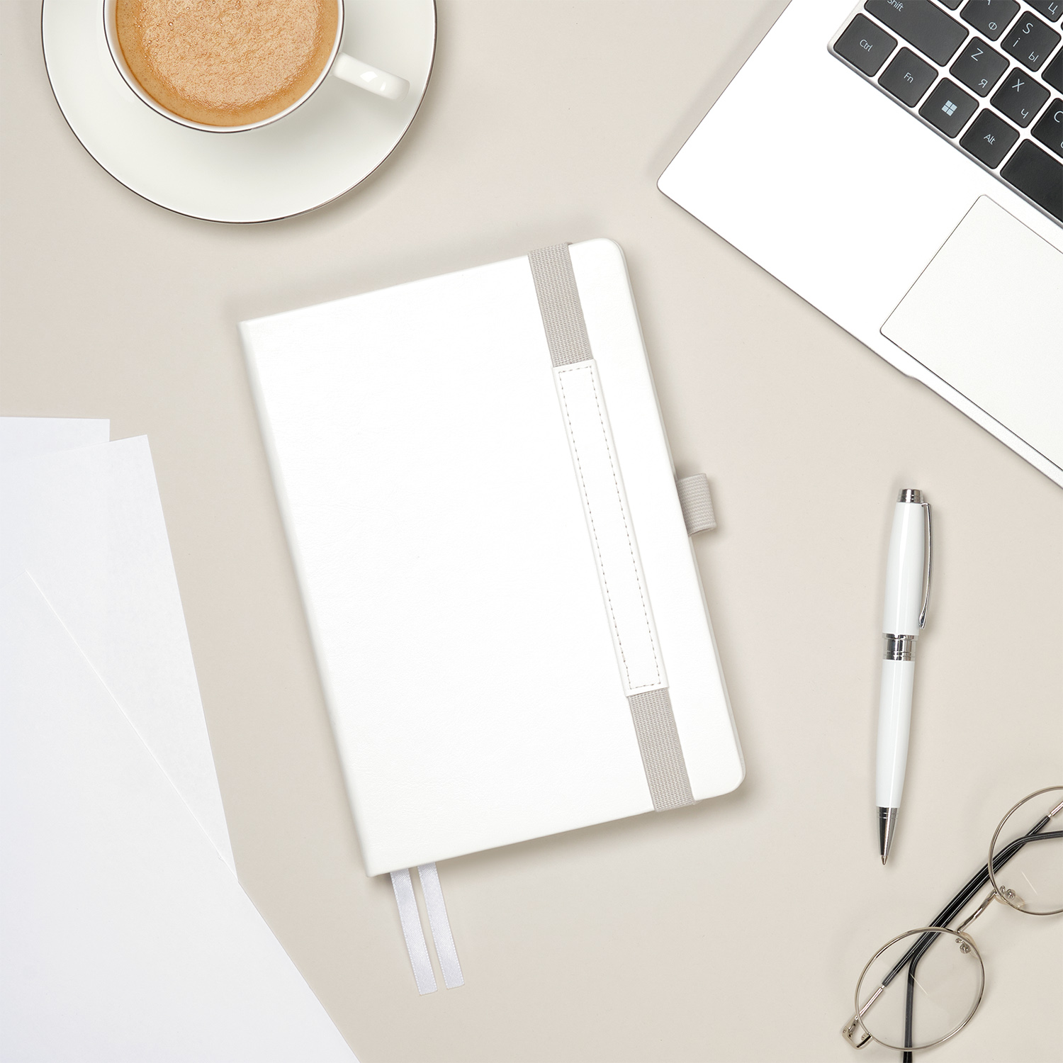 Ежедневник Гэлакси (Galaxy) недатированный, жесткая обложка, срез голограф. фольга, белый-12