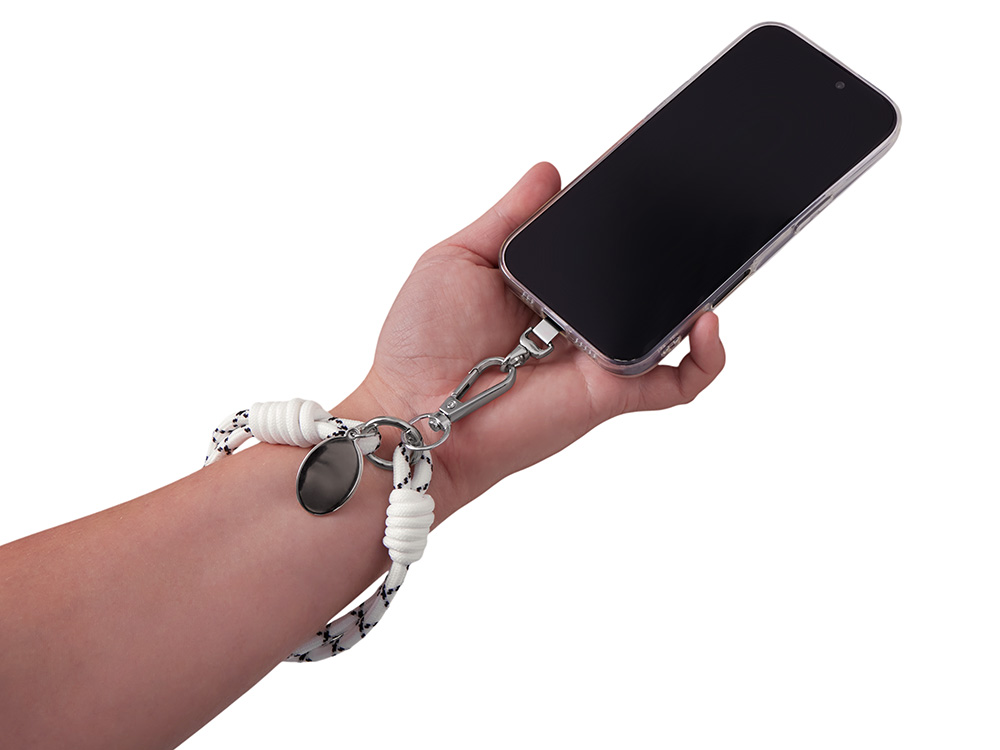 Брелок-браслет Bohemian c металлическим держателем для телефона, бело-черный-2