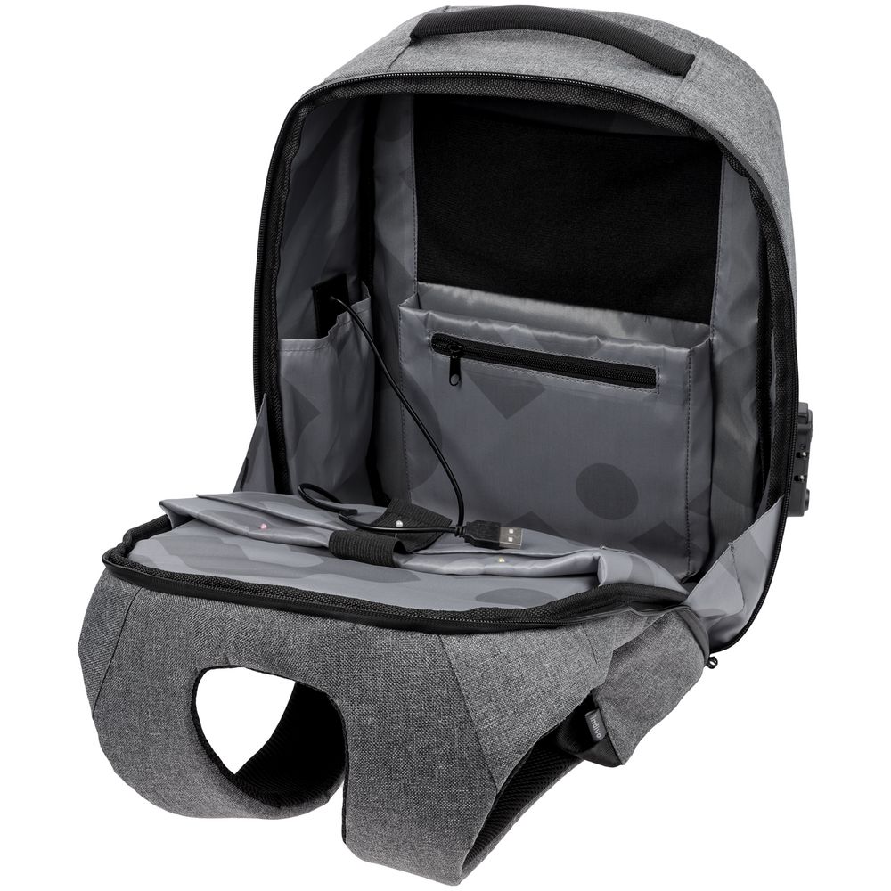 Рюкзак с потайным карманом inGreed, серый-3