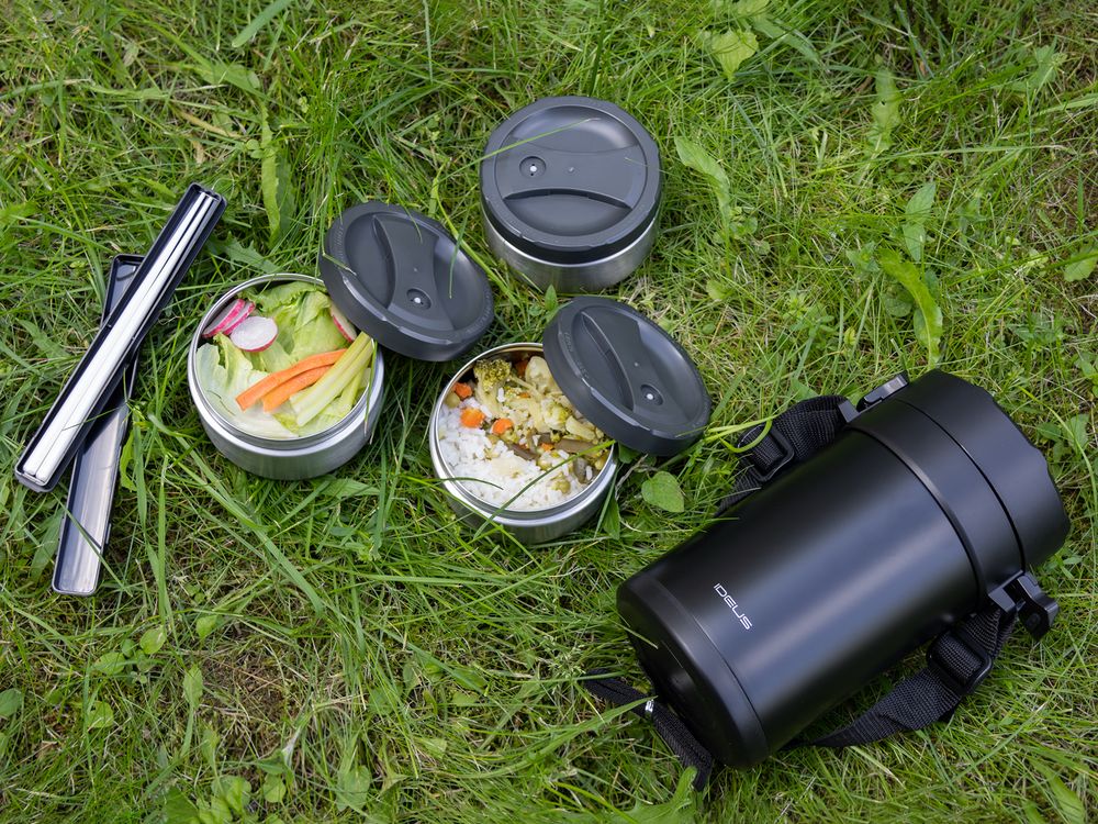 Термос для еды Jiayi в термочехле, черный-7