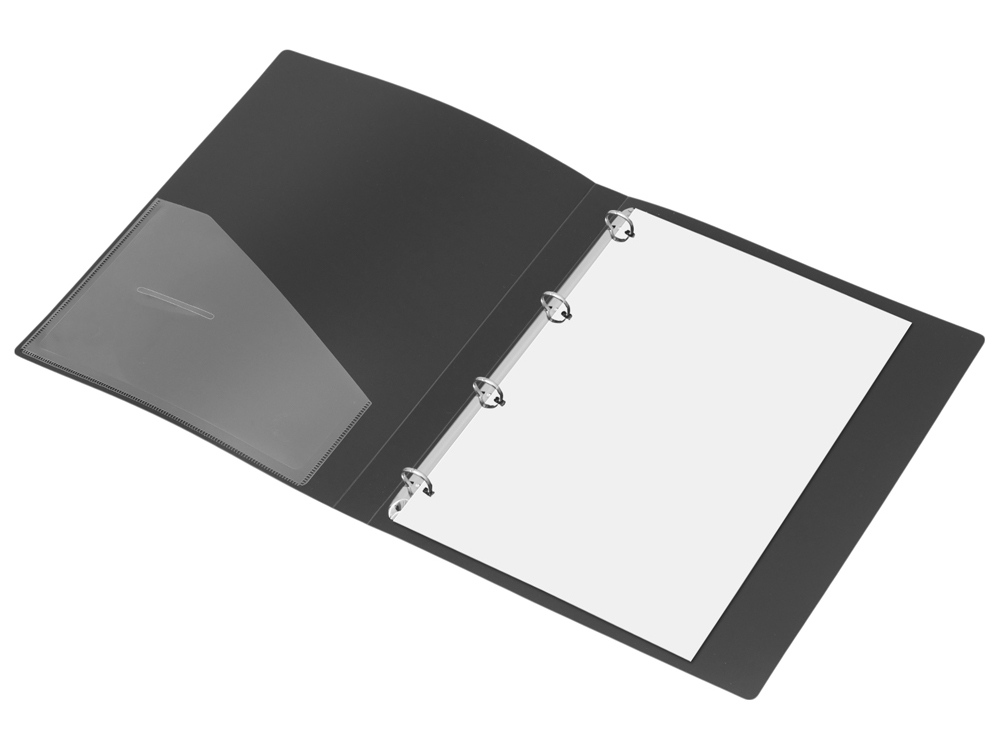 Папка на 4-х кольцах А4, черная-4