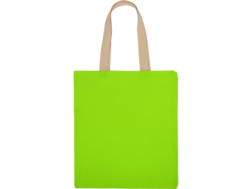 Сумка для шопинга Steady из хлопка с парусиновыми ручками, 260 г/м2, зеленое яблоко-3