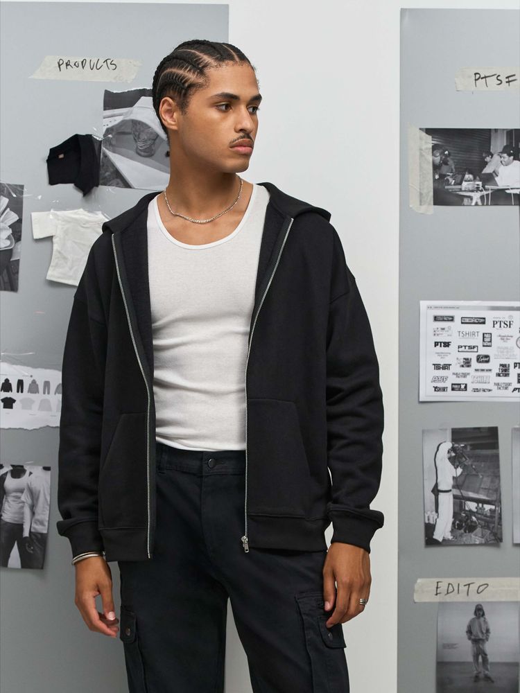 Толстовка унисекс на молнии Jelo, черная-5