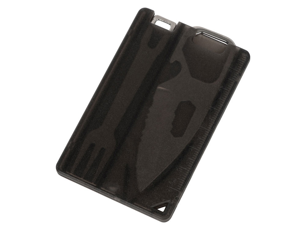 Мультиинструмент с ножом и вилкой Hungry, черный-1