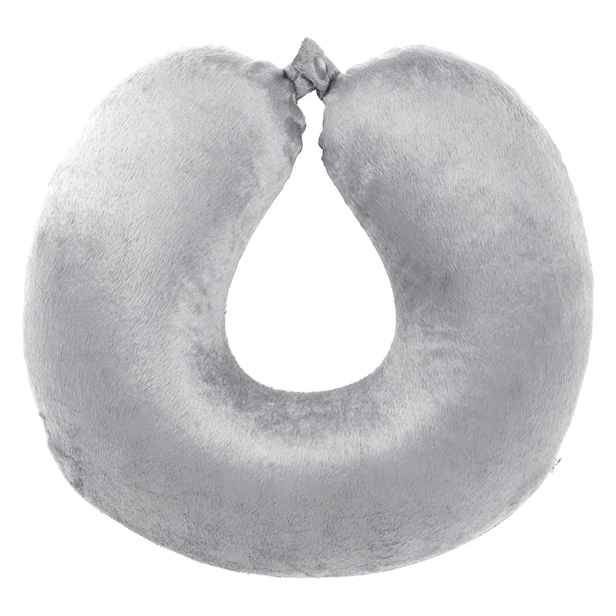 Подушка дорожная  "SOFT"; memory foam, микрофибра,серый, серый-1