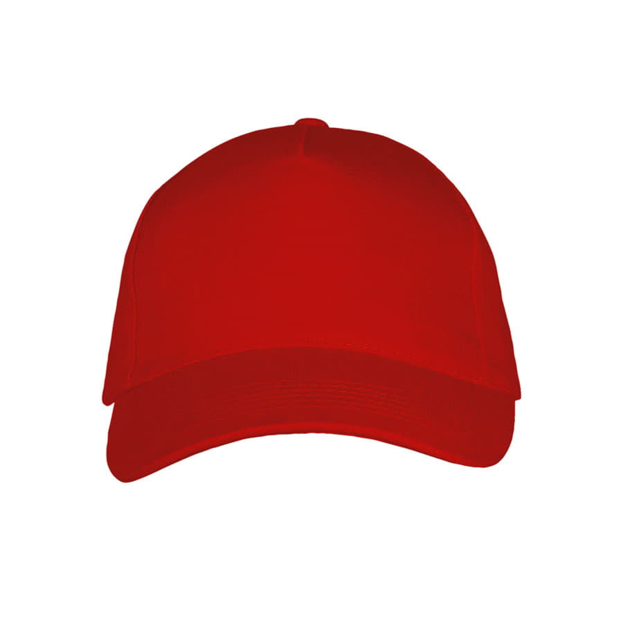 Бейсболка LONG BEACH, 5 клиньев, металлическая застежка, красный-2