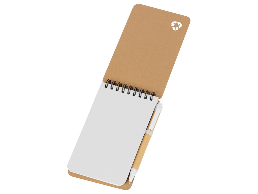 Набор канцелярский с блокнотом и ручкой Masai, белый-1