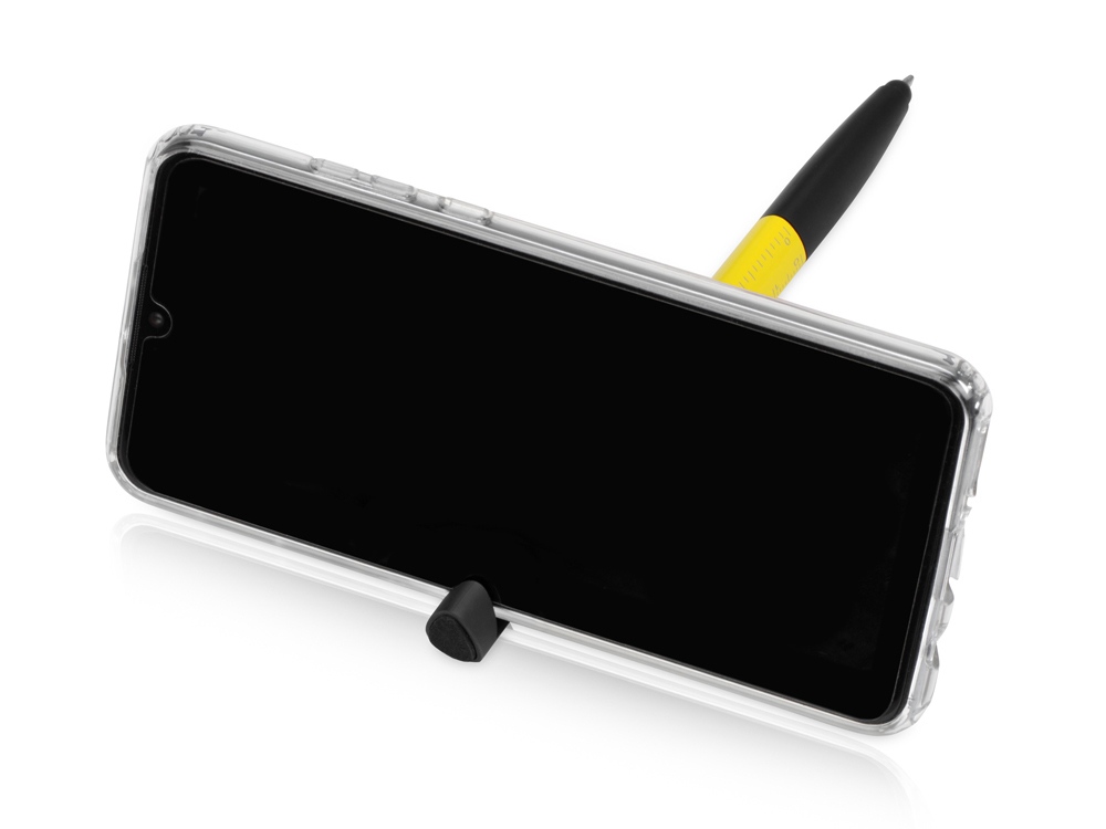 Ручка-стилус металлическая шариковая многофункциональная (6 функций) Multy, желтый-3