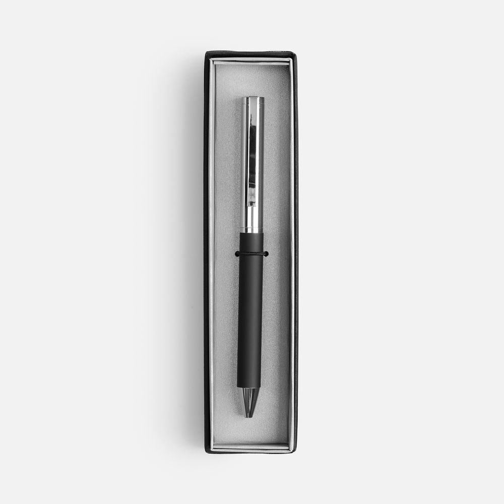 Ручка шариковая Eyeshot Soft Touch в футляре, черная-1