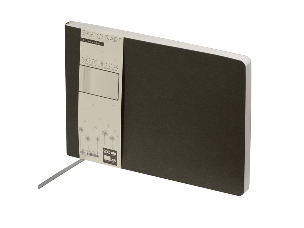 Скетчбук Sketch & Art в мягком переплете 250х179 мм, 48 л. белой бумаги 200 гр., серый-0