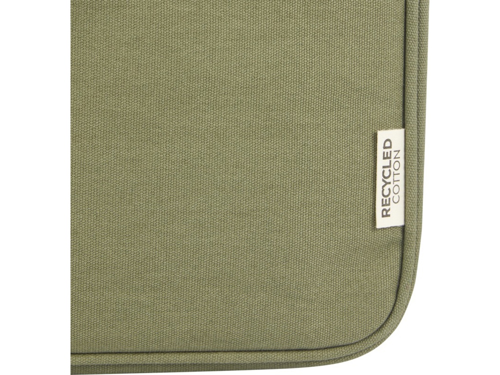 Чехол для 14-дюймового ноутбука Joey объемом 2 л из брезента, переработанного по стандарту GRS, оливковый-5