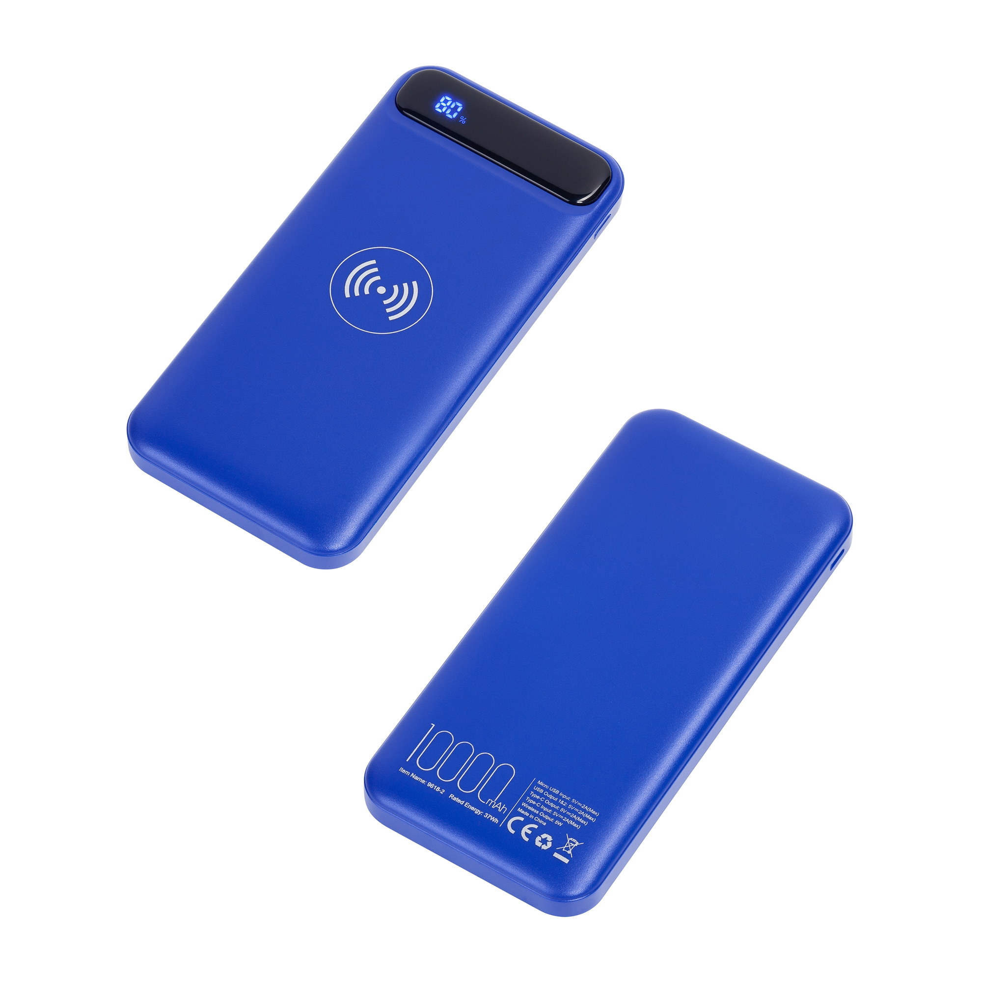 Беспроводное зарядное устройство "Quantum", 10000 mAh с цифровым индикатором заряда-6