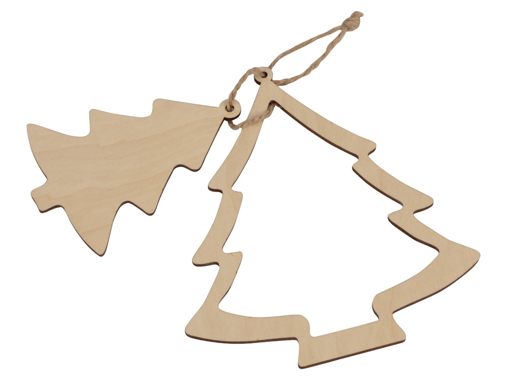 Подвеска деревянная Две ёлочки-0