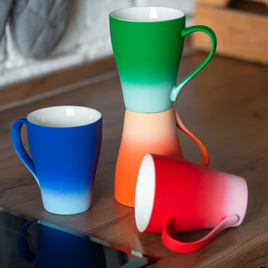 Кружка GRADE с прорезиненным покрытием, оранжевый-2