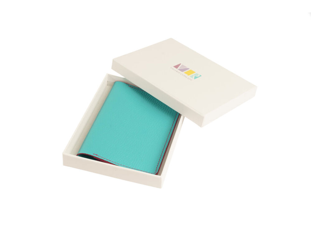 Обложка для паспорта Valerie Concept PSC9, бирюзовый/фуксия-0