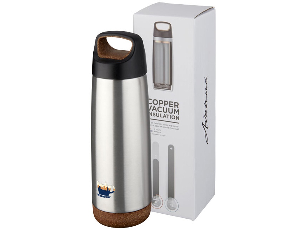 Спортивная медная бутылка с вакуумной изоляцией Valhalla объемом 600 мл, серебристый-5