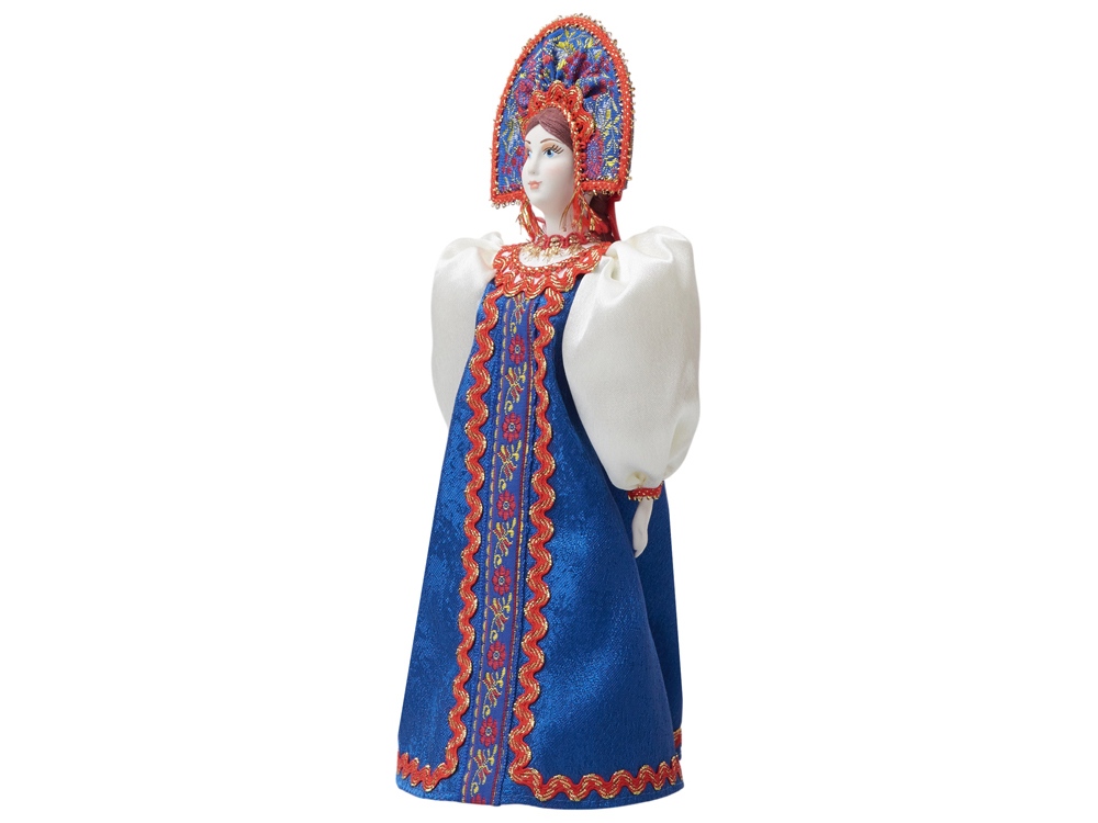 Подарочный набор: кукла фарфоровая, чай Малина с мятой, синий-9