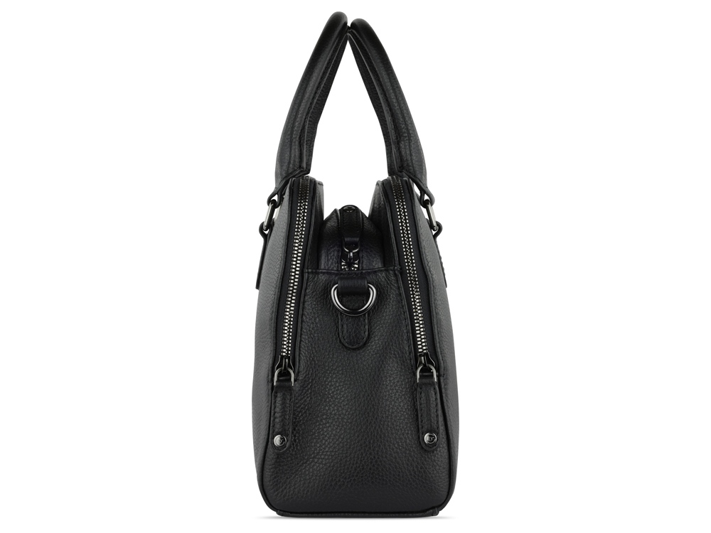 Сумка женская BUGATTI ЭЛЬЗА | ELSA, чёрная, воловья кожа/полиэстер, 32х13х22 см-3