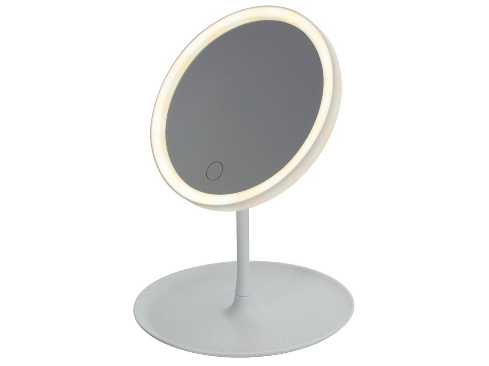 Косметическое зеркало с LED-подсветкой Beautific, белый-11