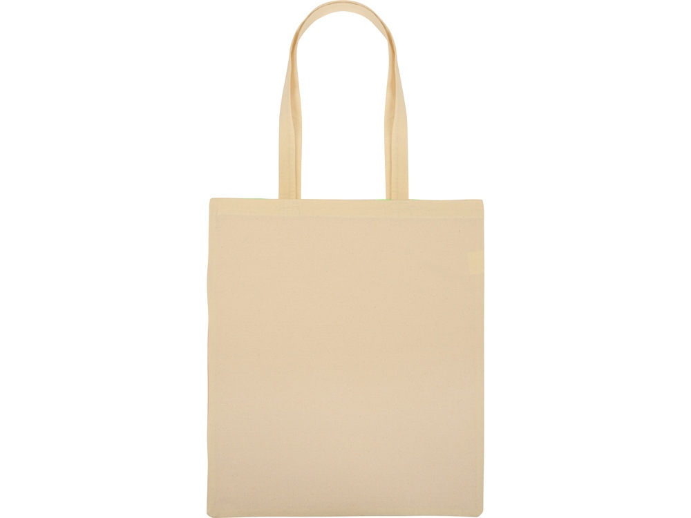 Сумка для шопинга Twin двухцветная из хлопка, 180 г/м2, зеленое яблоко/натуральный-6