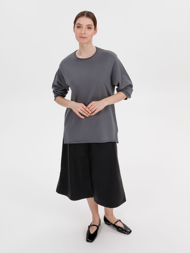 Лонгслив унисекс Siluetti Fuori, серый-3