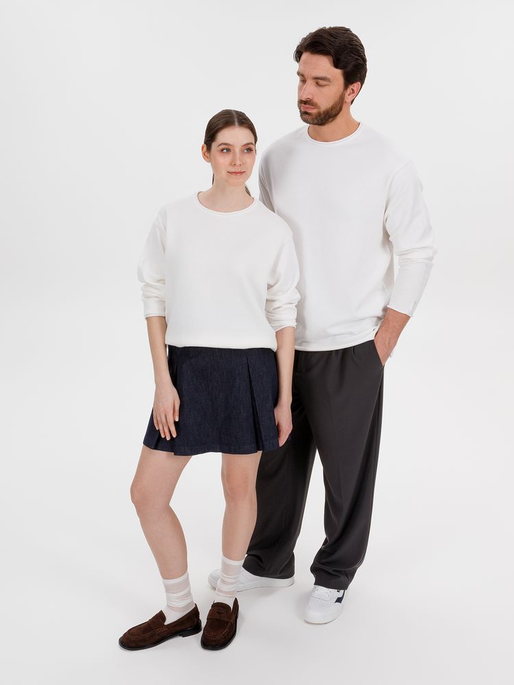 Лонгслив унисекс Siluetti Fuori, молочно-белый-5