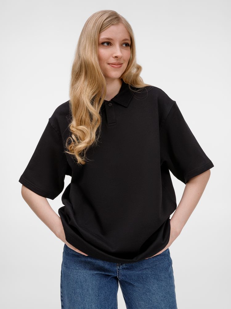 Рубашка поло унисекс Tiimi, черная-6