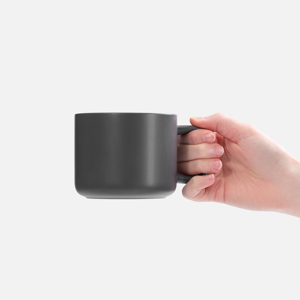 Чашка Jumbo в коробке матовая, темно-серая-3