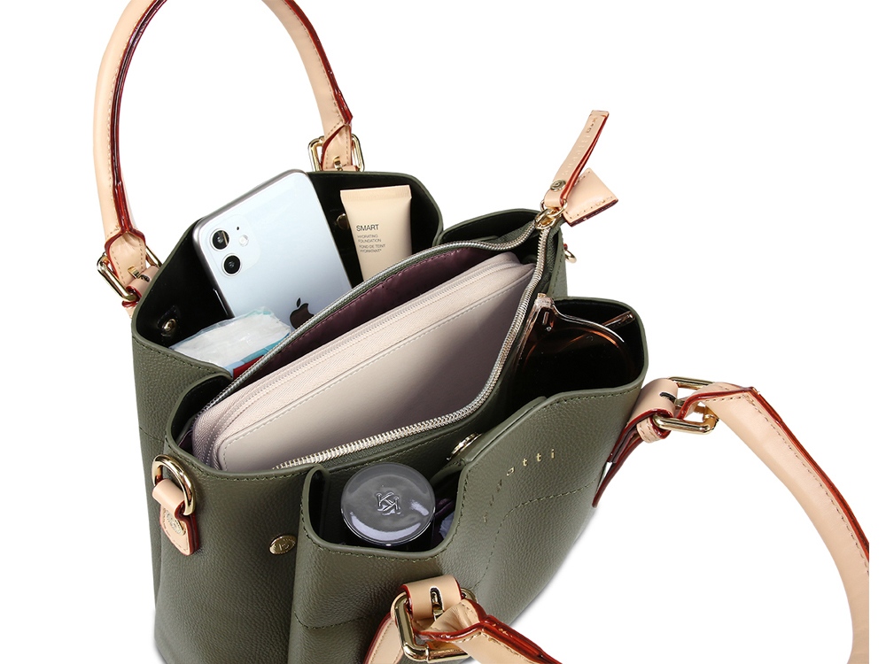 Сумка женская BUGATTI Ella, оливковая, полиуретан, 27х12х23,5 см-3