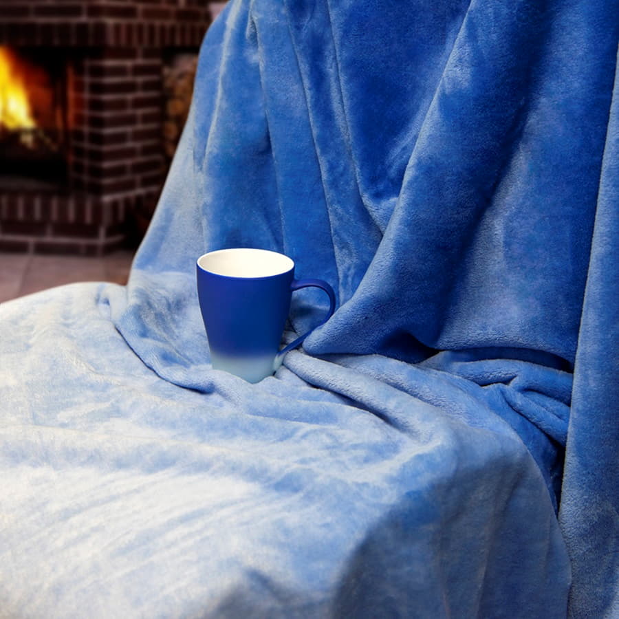 Кружка GRADE с прорезиненным покрытием, синий-10