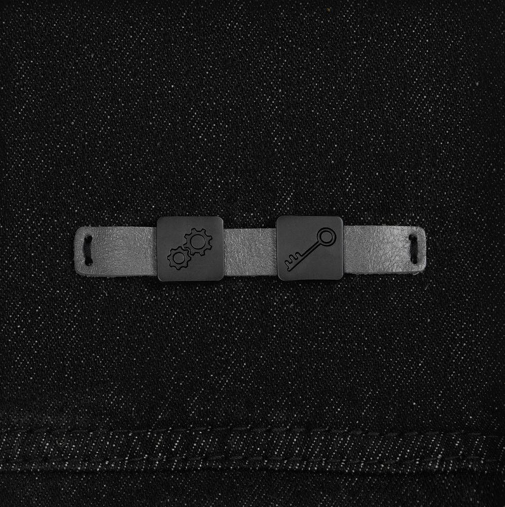 Лейбл кожаный Beta, XS, серый-4