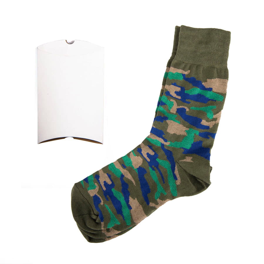 Носки подарочные  "Камуфляж" в упаковке, зеленый камуфляж-1