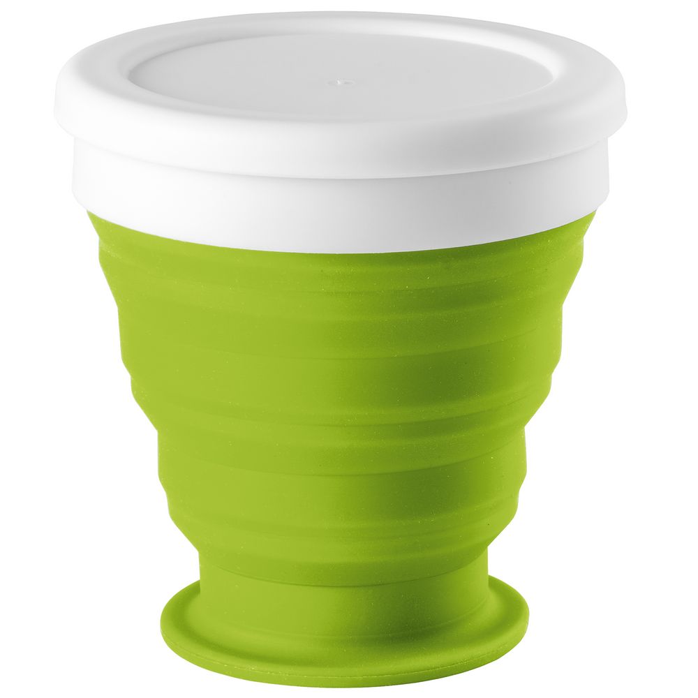 Складной стакан с крышкой Astrada, зеленое яблоко-1