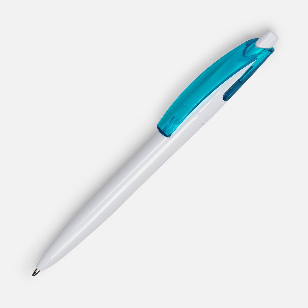 Ручка шариковая Bento, белая с голубым-0