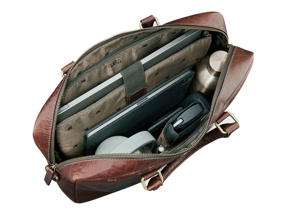 Сумка Mano Don Leon, натуральная кожа в коричневом цвете, 41 х 29,5 х 8,5 см-4