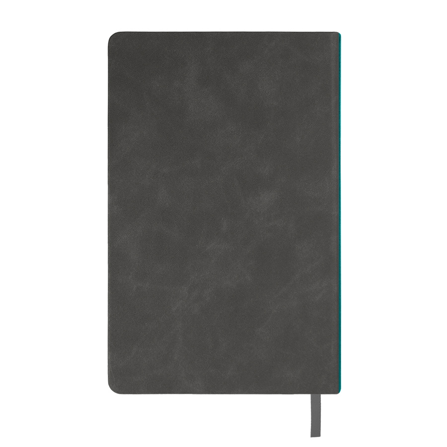 Ежедневник недатированный Muse, темно-серый, А5, с бирюзовой декоративной полосой, блок в линейку, темно-серый-3