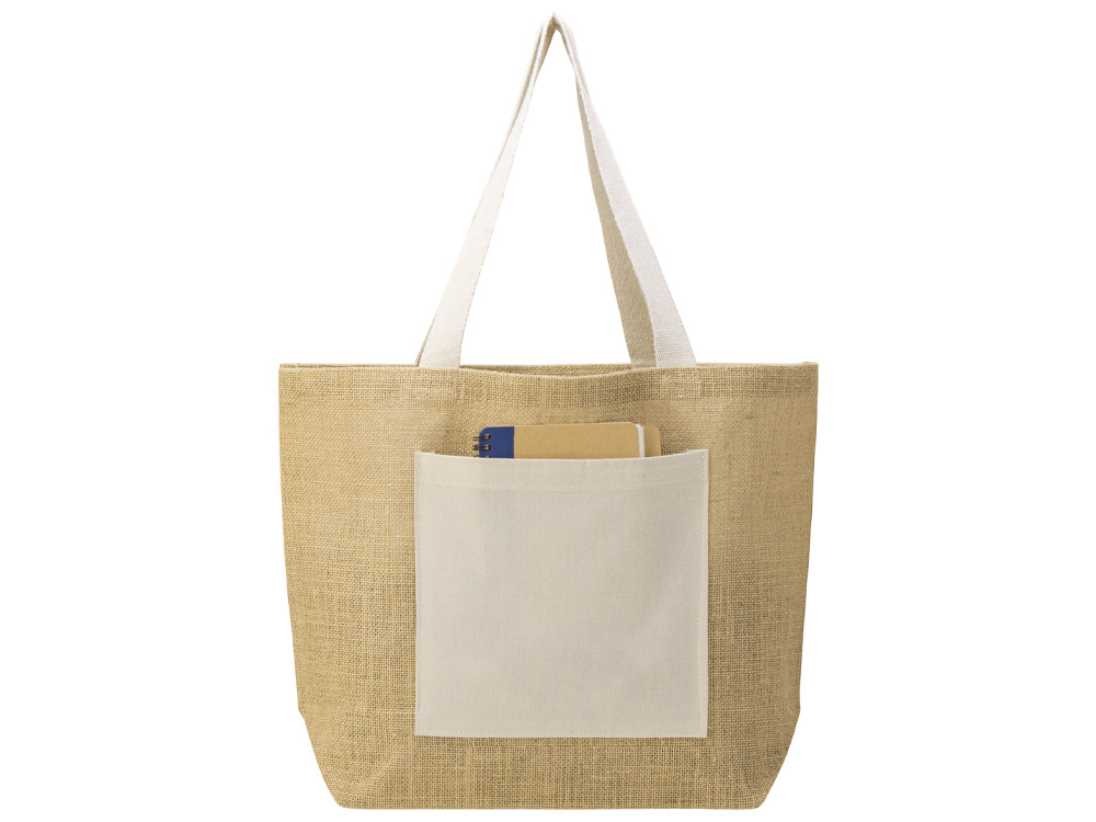 Сумка Jute джутовая с широким дном, натуральный-7